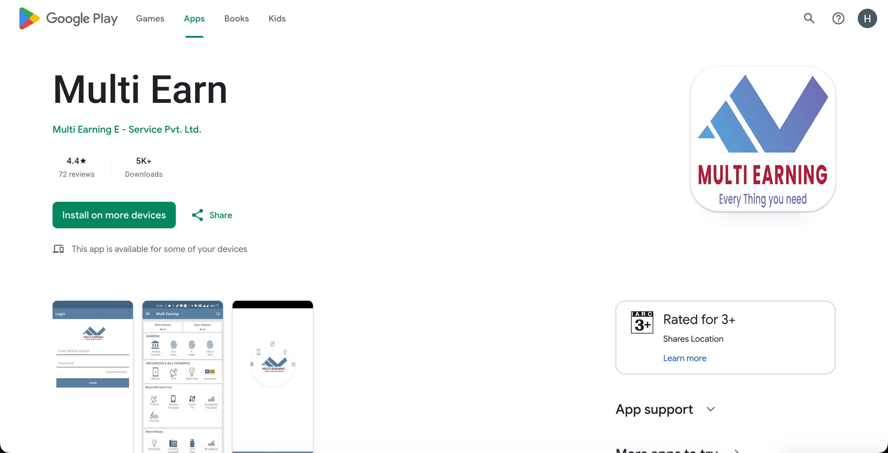 Multi Earning Solutions Application